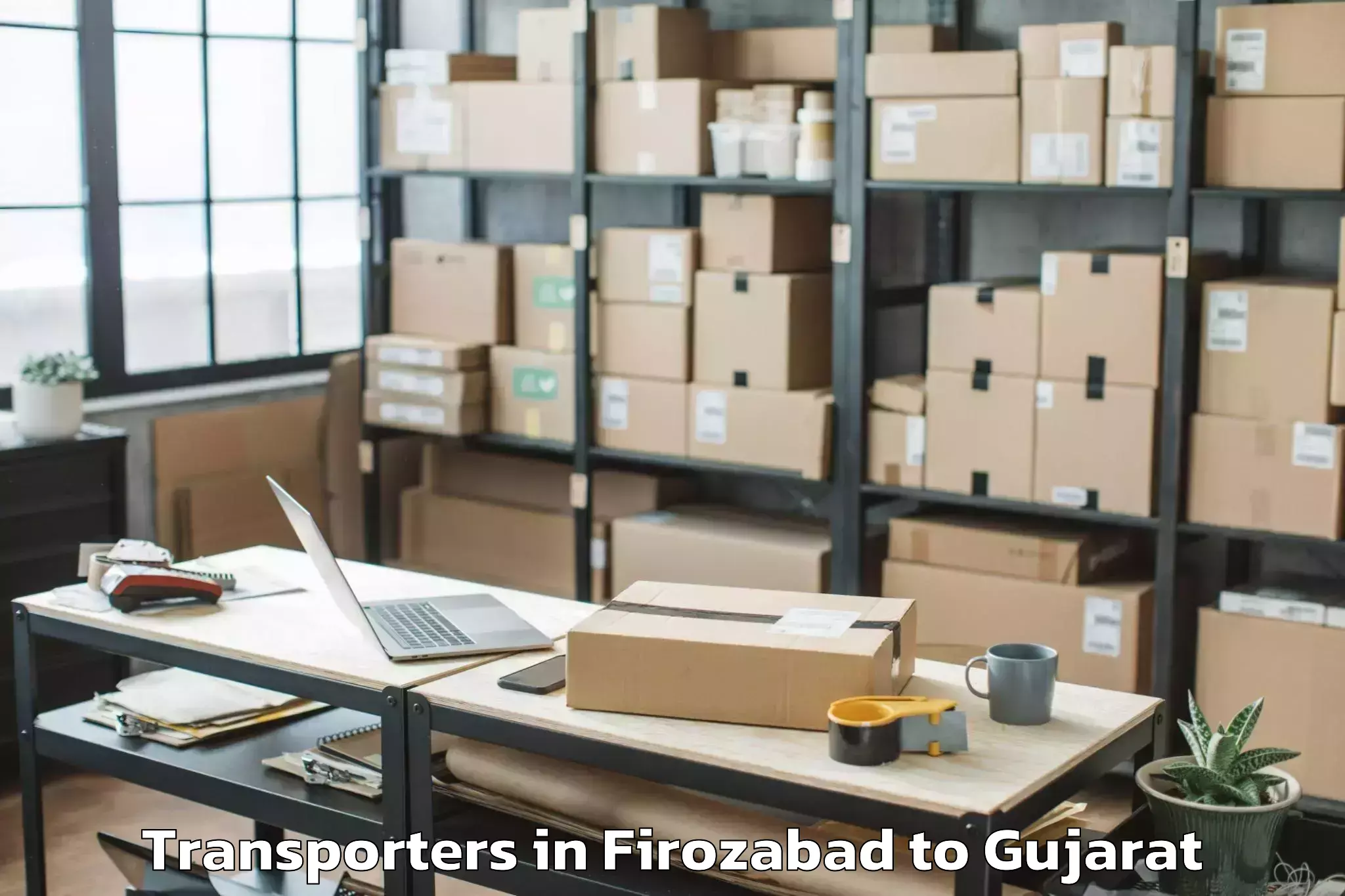 Top Firozabad to Umarpada Transporters Available